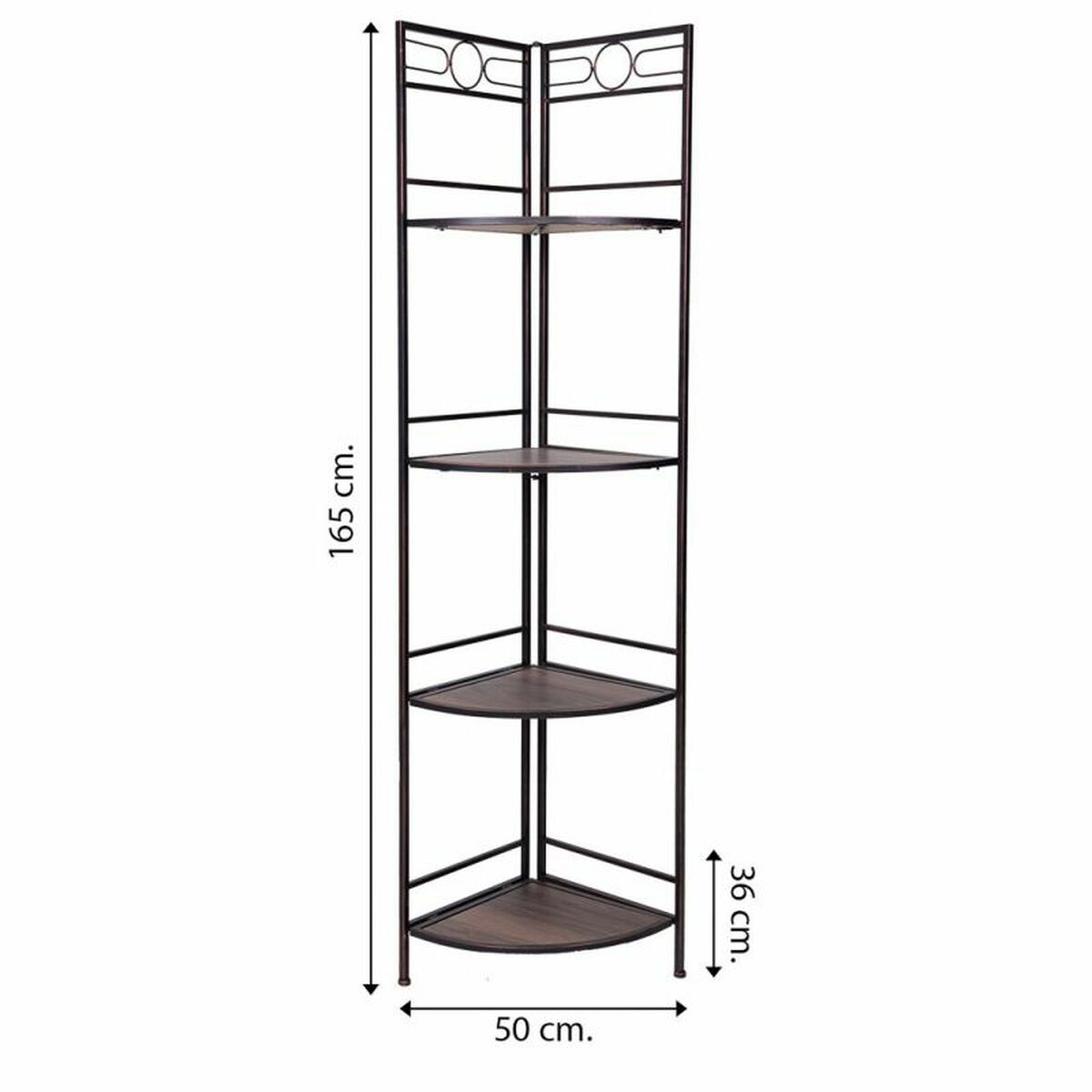 Γωνιακó Ράφι Alexandra House Living Μαύρο Χρυσό Μέταλλο Ξύλο MDF 36 x 165 x 50 cm