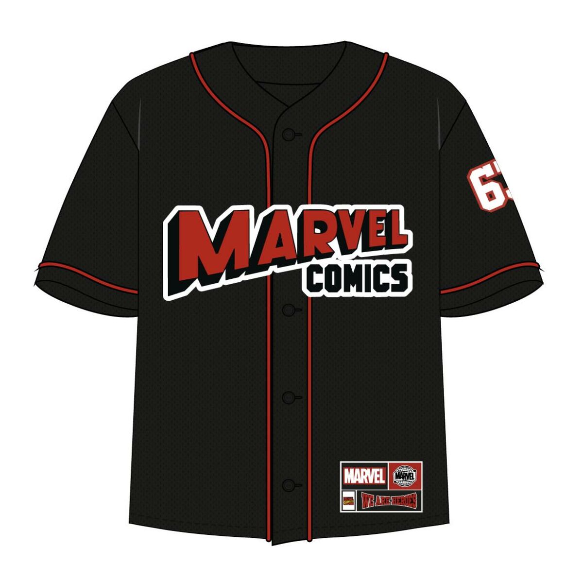 Kοντομάνικο Aθλητικό Mπλουζάκι Marvel Baseball Για άνδρες και γυναίκες