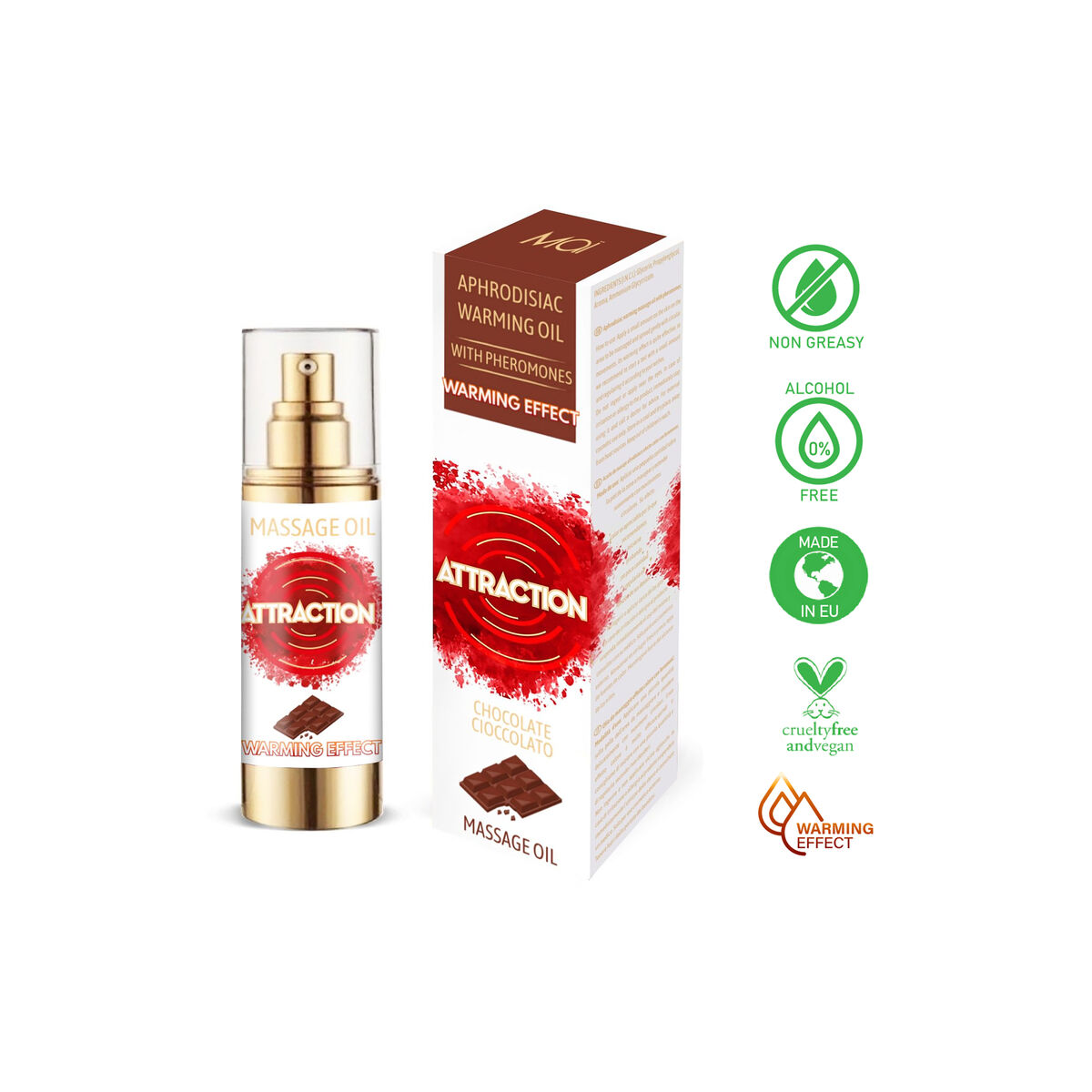 Ερωτικό Λάδι για Μασάζ Attraction Chocolate 30 ml